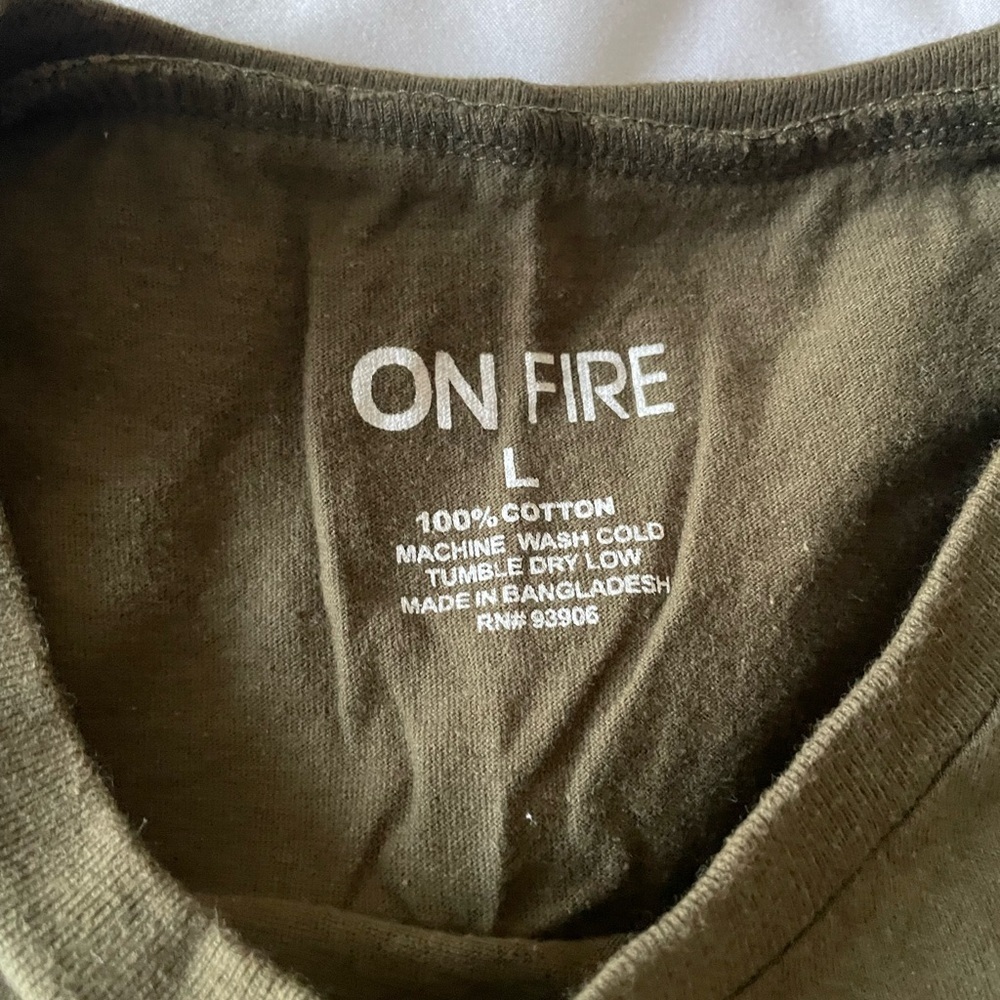 On Fire All day Slaying It Every Day T Shirt Green Womens Size L - Picture 7 of 8